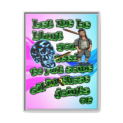 og - framed canvas art (light blue-pink wave)