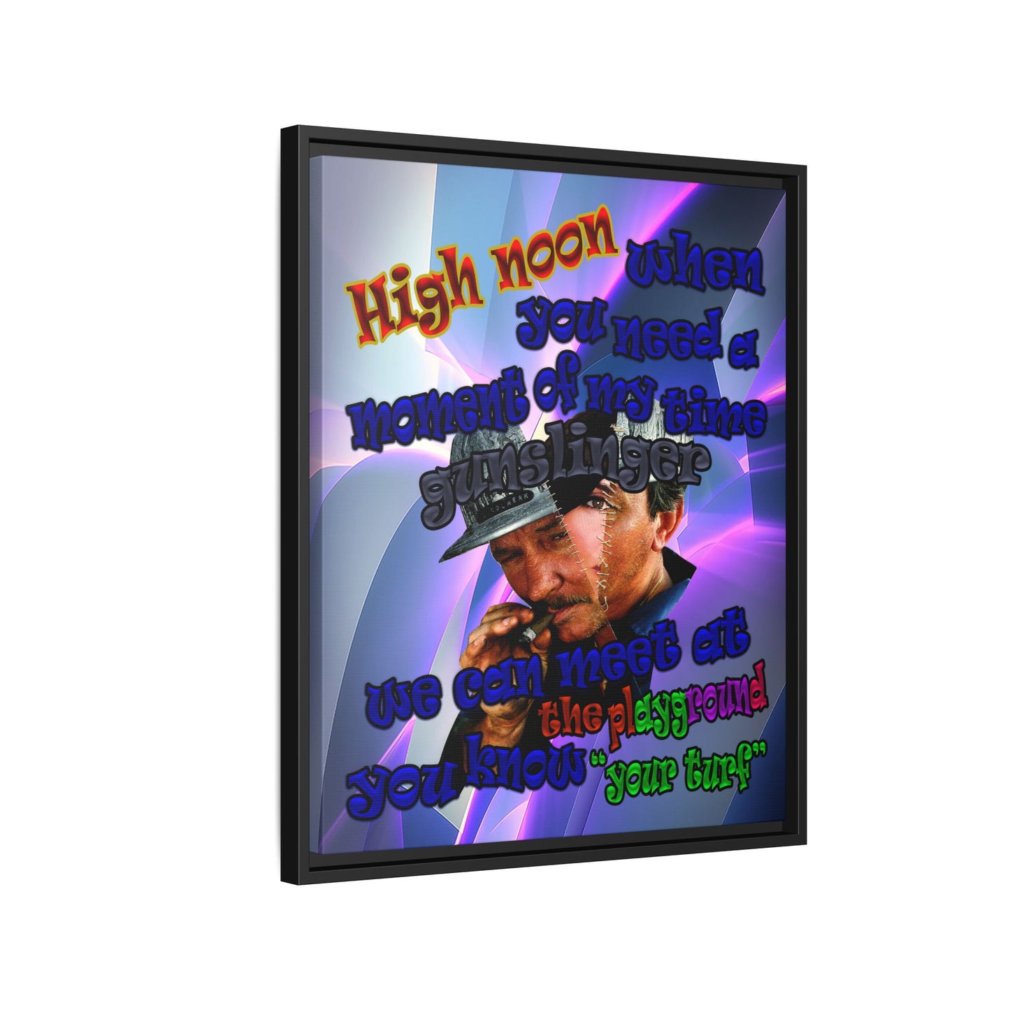high noon - framed canvas art (grey-pink wave)