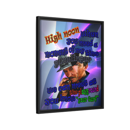 high noon - framed canvas art (grey-pink wave)