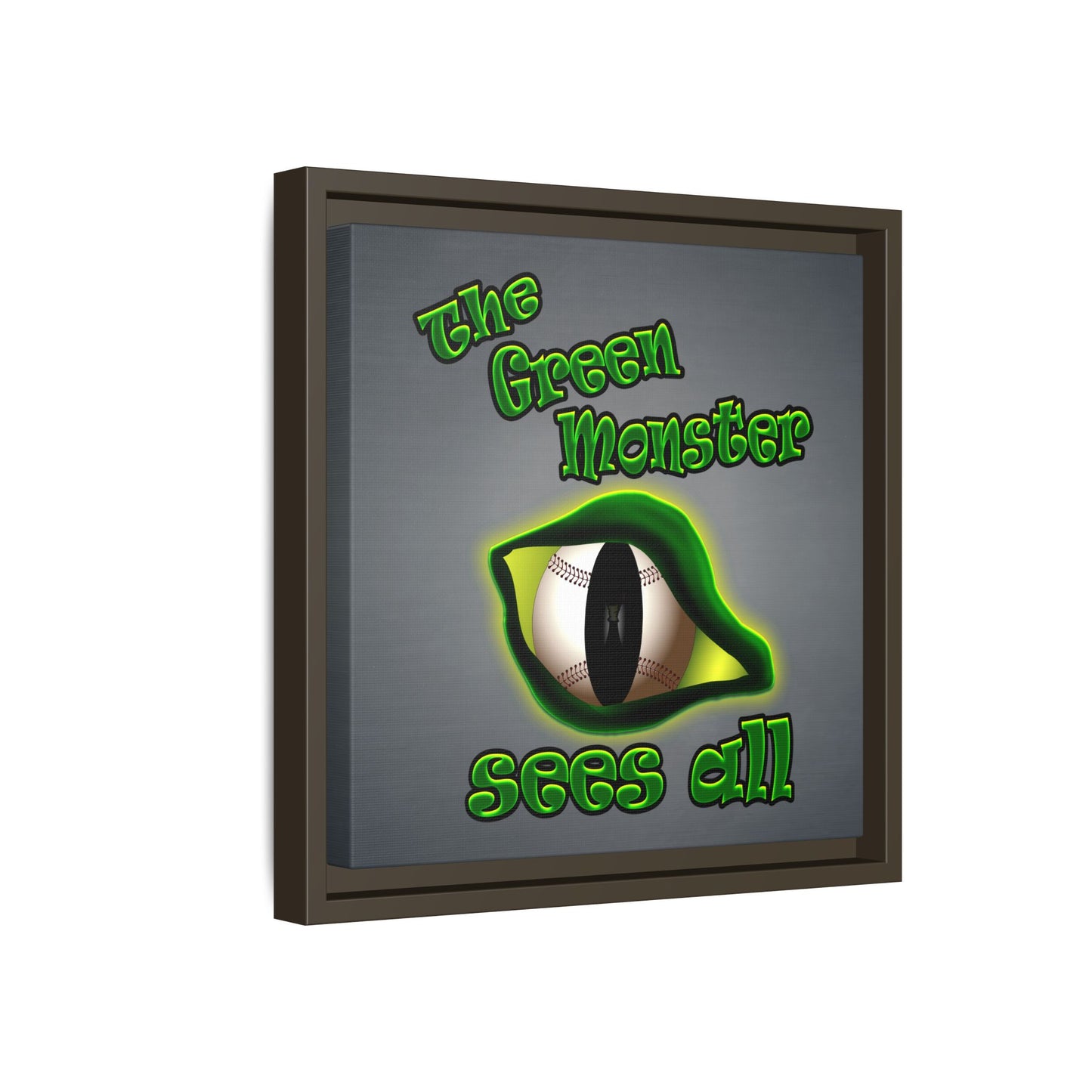 green monster - framed canvas art (grey-light grey)
