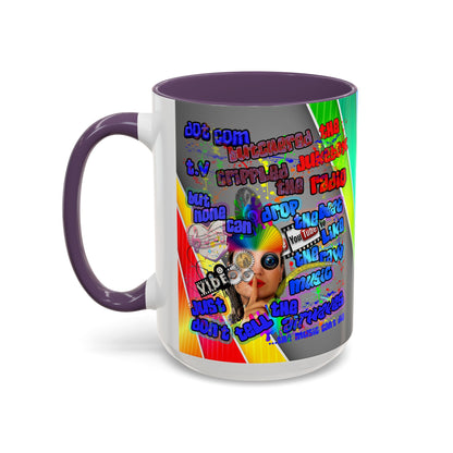 drop the beat - Accent Mug (rainbow split)