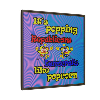 popping like popcorn - framed canvas art (light blue-purple wave)