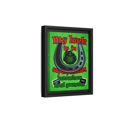 my luck - framed canvas art (green turf)