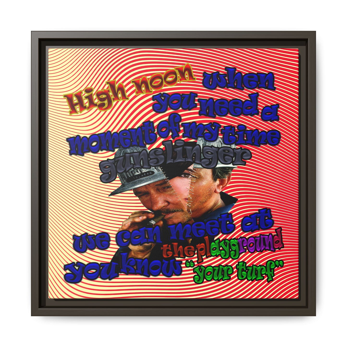 high noon - framed canvas art (yellow-orange wave)