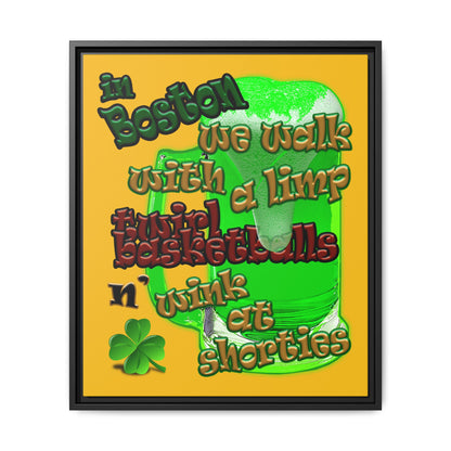 celtics logo - framed canvas art (yellow)