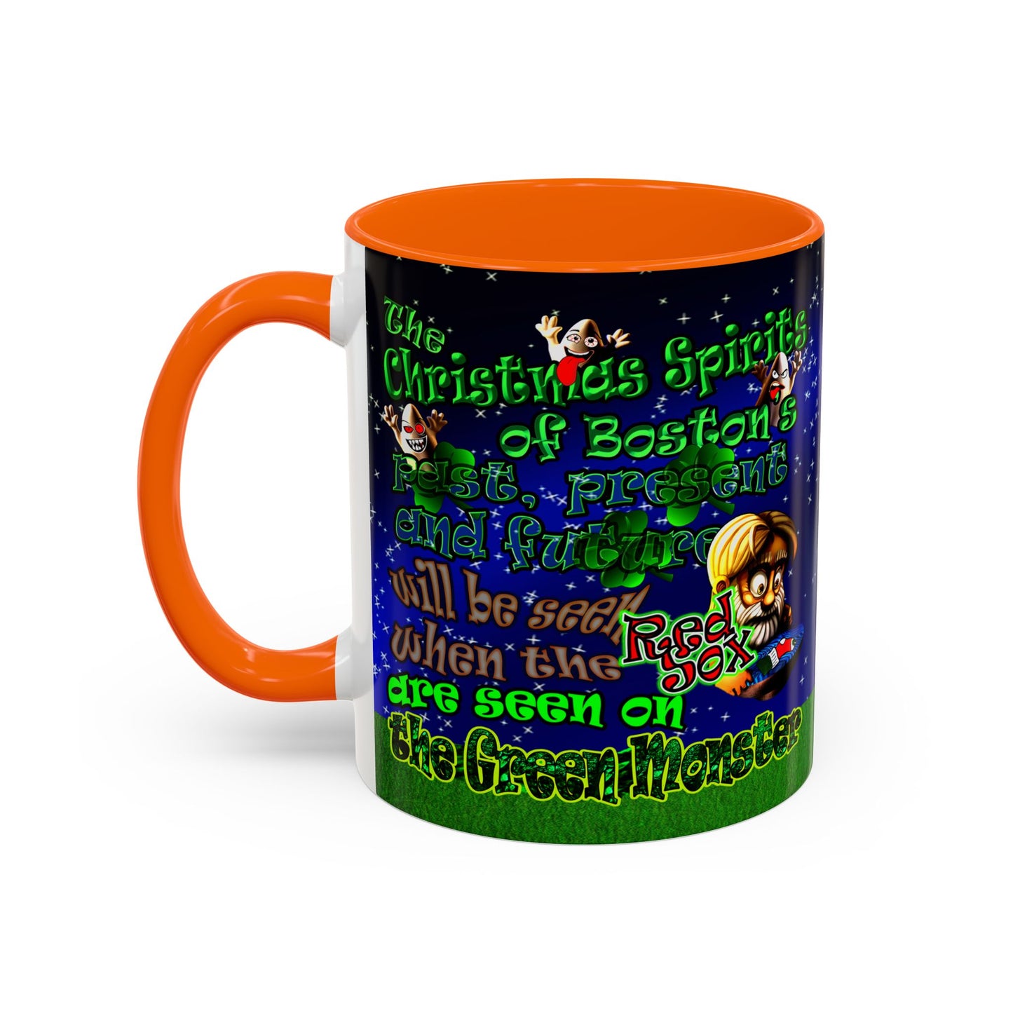 christmas spirits of boston - Accent Mug ('snoops' background)