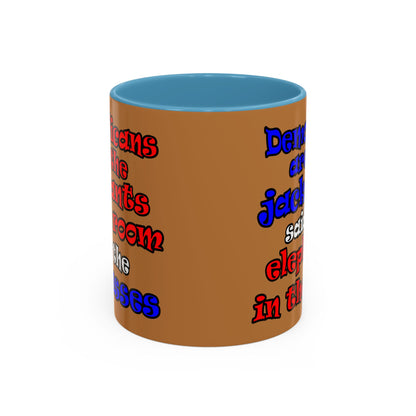 donkeys and elephants - Accent Mug (light brown)