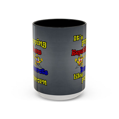 popping like popcorn - Accent Mug (grey-light grey)