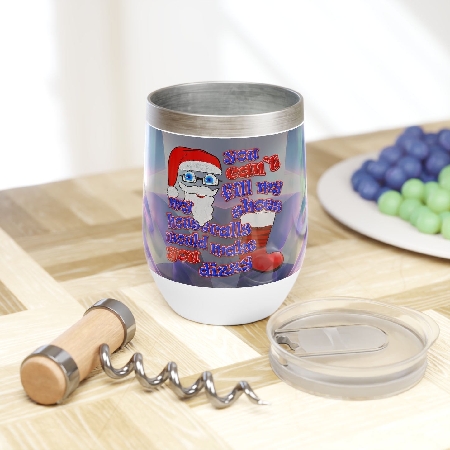 santa's shoes - Chill Wine Tumbler (grey-pink wave)