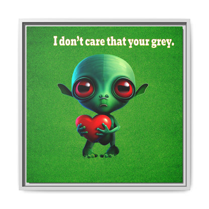 I don't care that your grey - framed canvas art (green turf)