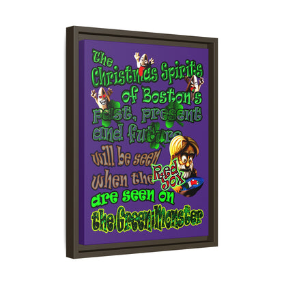 christmas spirits of boston - framed canvas art (purple)
