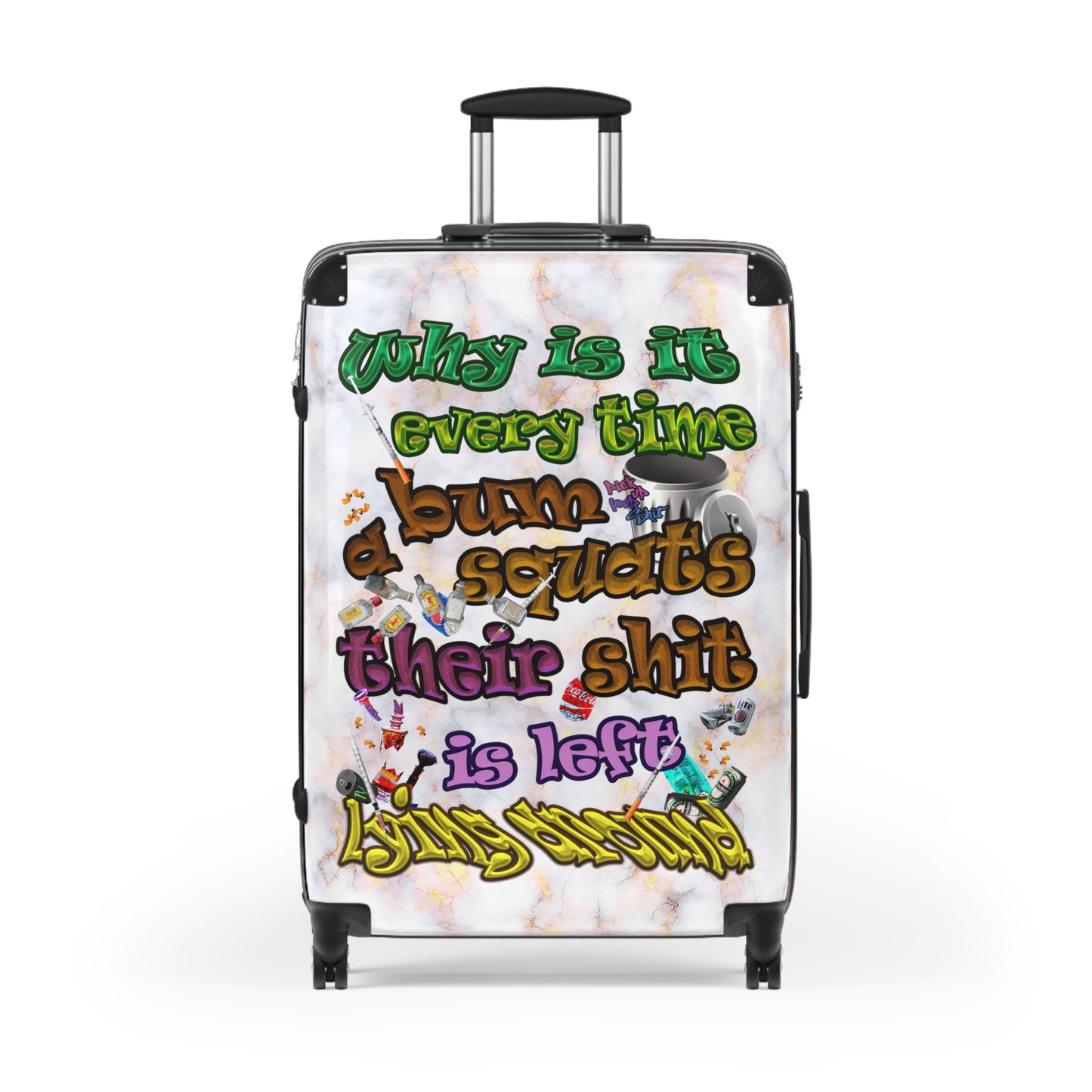 the bum's shit - Suitcase (white marble)