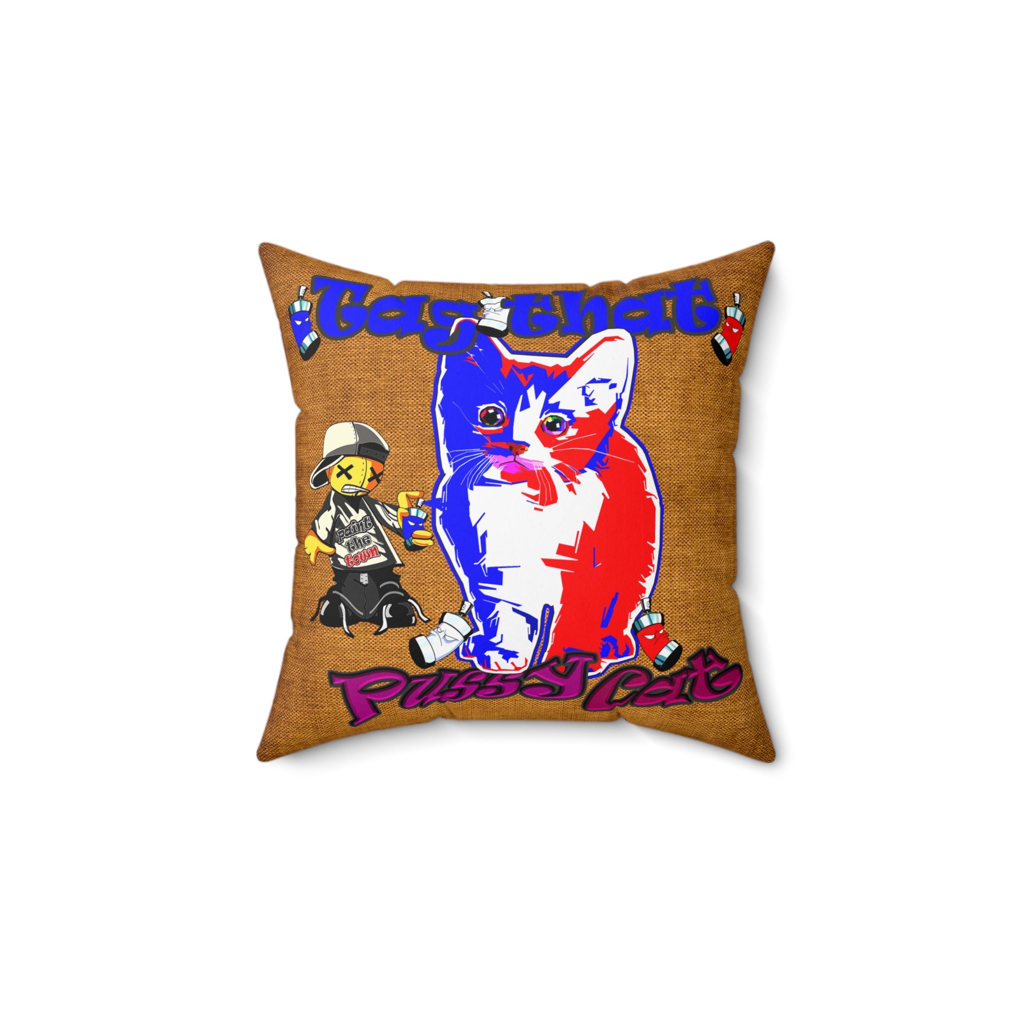 tag that - Spun Polyester Square Pillow - (dichromatic brown papyrus)