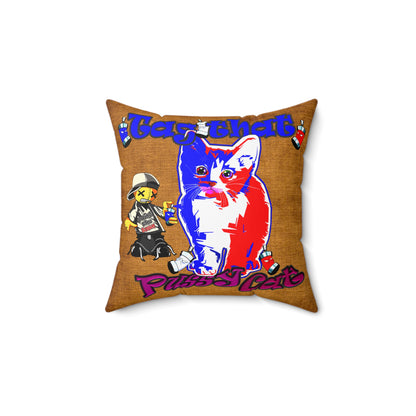 tag that - Spun Polyester Square Pillow - (dichromatic brown papyrus)