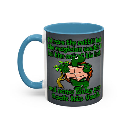 turtle race - Accent Mug (grey-light grey)