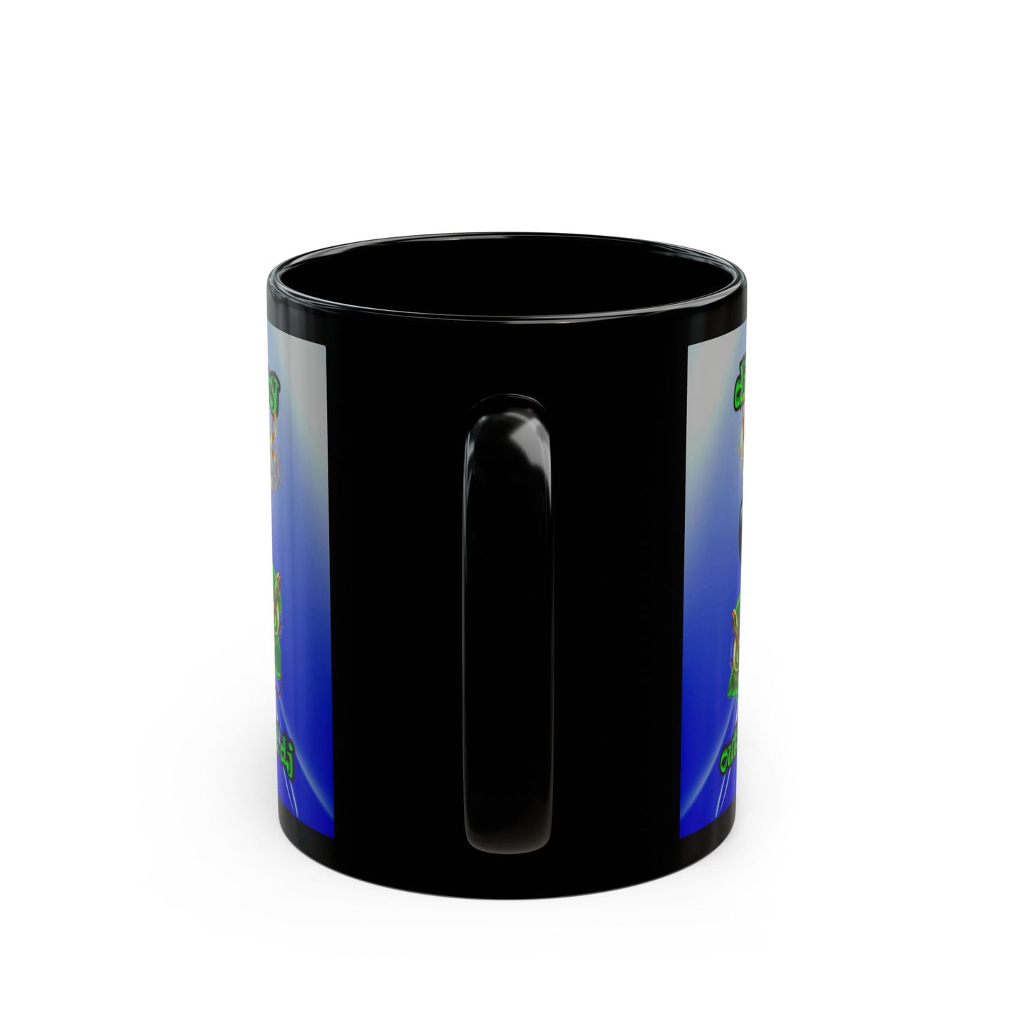 disc jockey - Black Mug (blue-white wave)