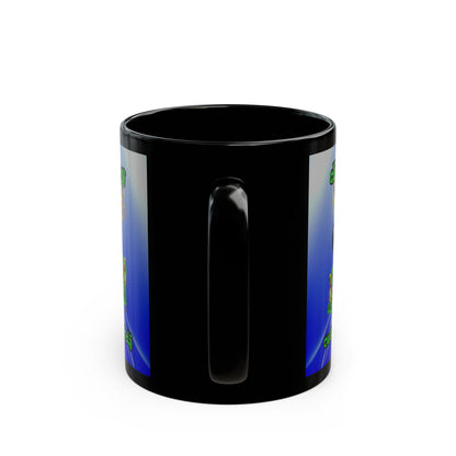 disc jockey - Black Mug (blue-white wave)