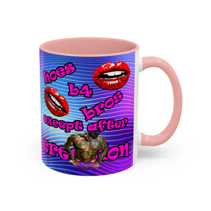 hoes b4 bros - Accent Mug (purple wave)
