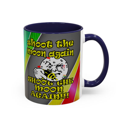 shoot the moon again - Accent Mug (rainbow split)