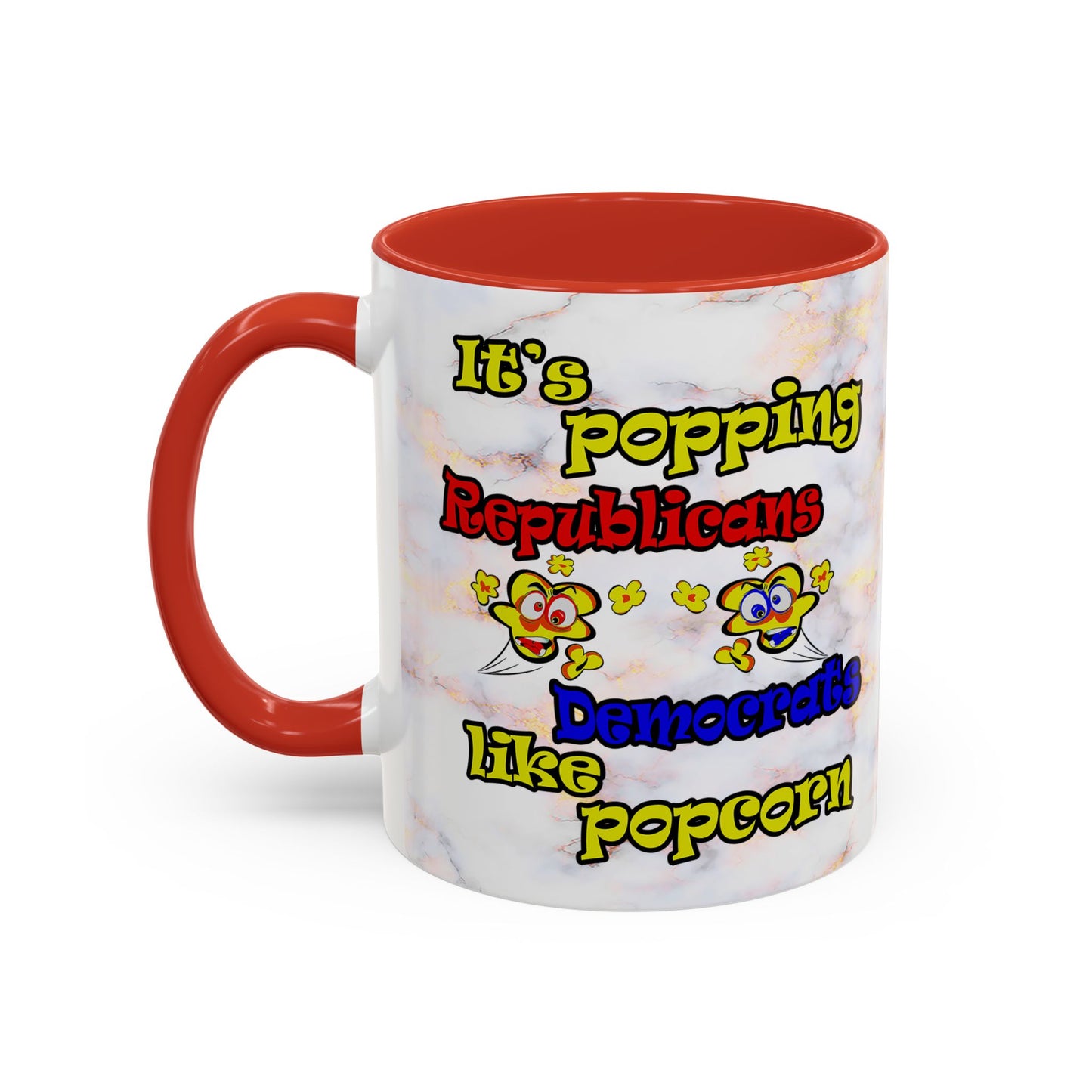 popping like popcorn - Accent Mug (white marble)