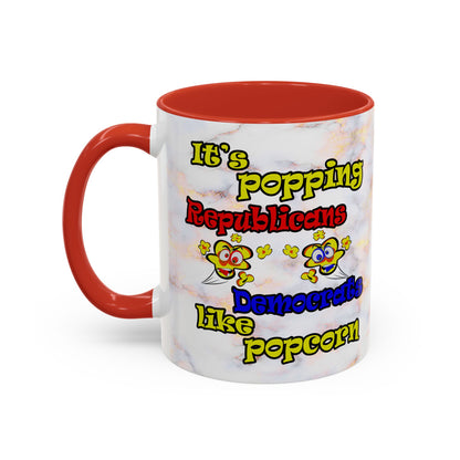 popping like popcorn - Accent Mug (white marble)