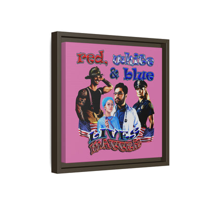 rw&b lives matter - framed canvas art (light pink)