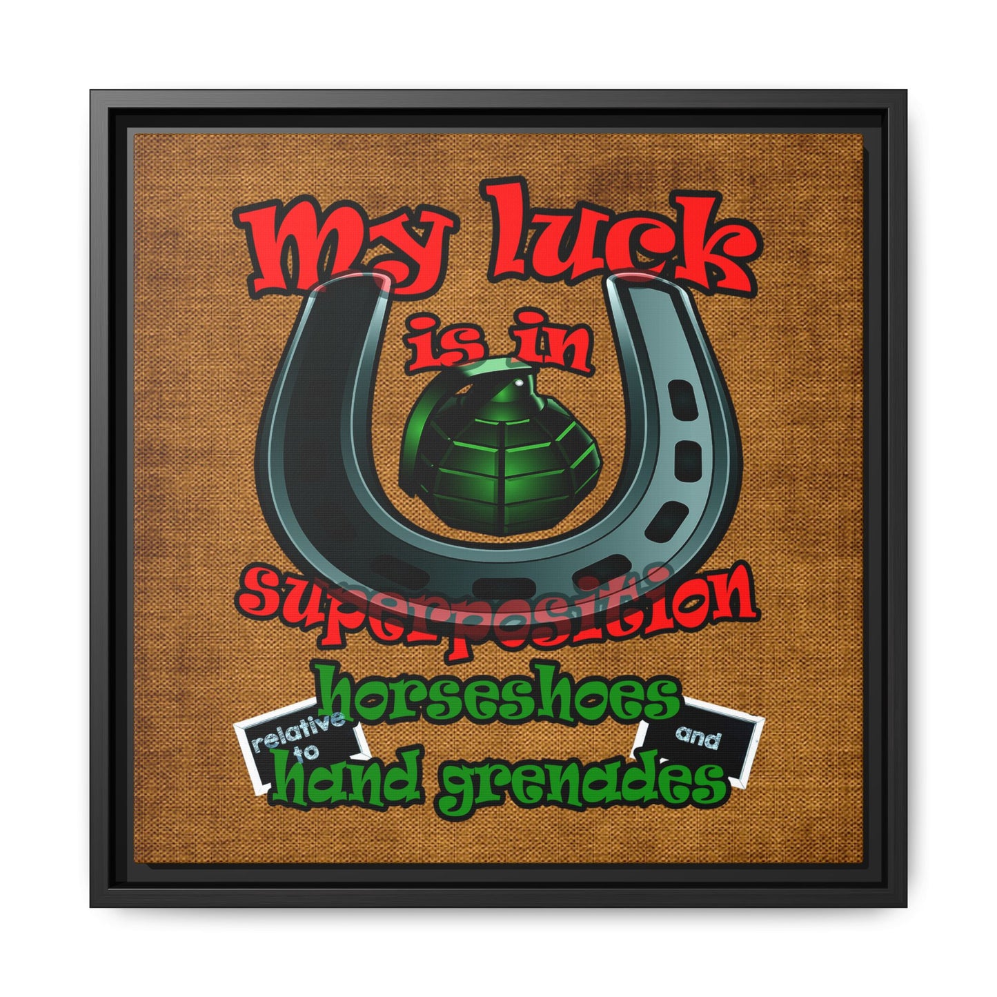 my luck - framed canvas art (brown papyrus)