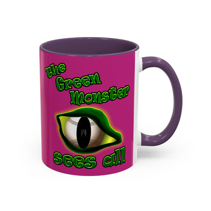 green monster - Accent Mug (pink)