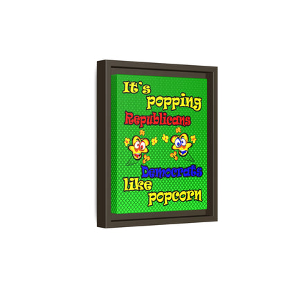 popping like popcorn - framed canvas art (logo green)
