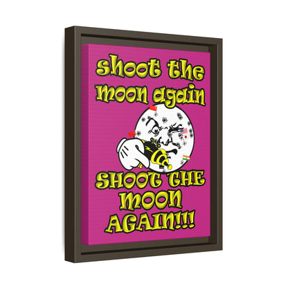 shoot the moon again - framed canvas art (pink)