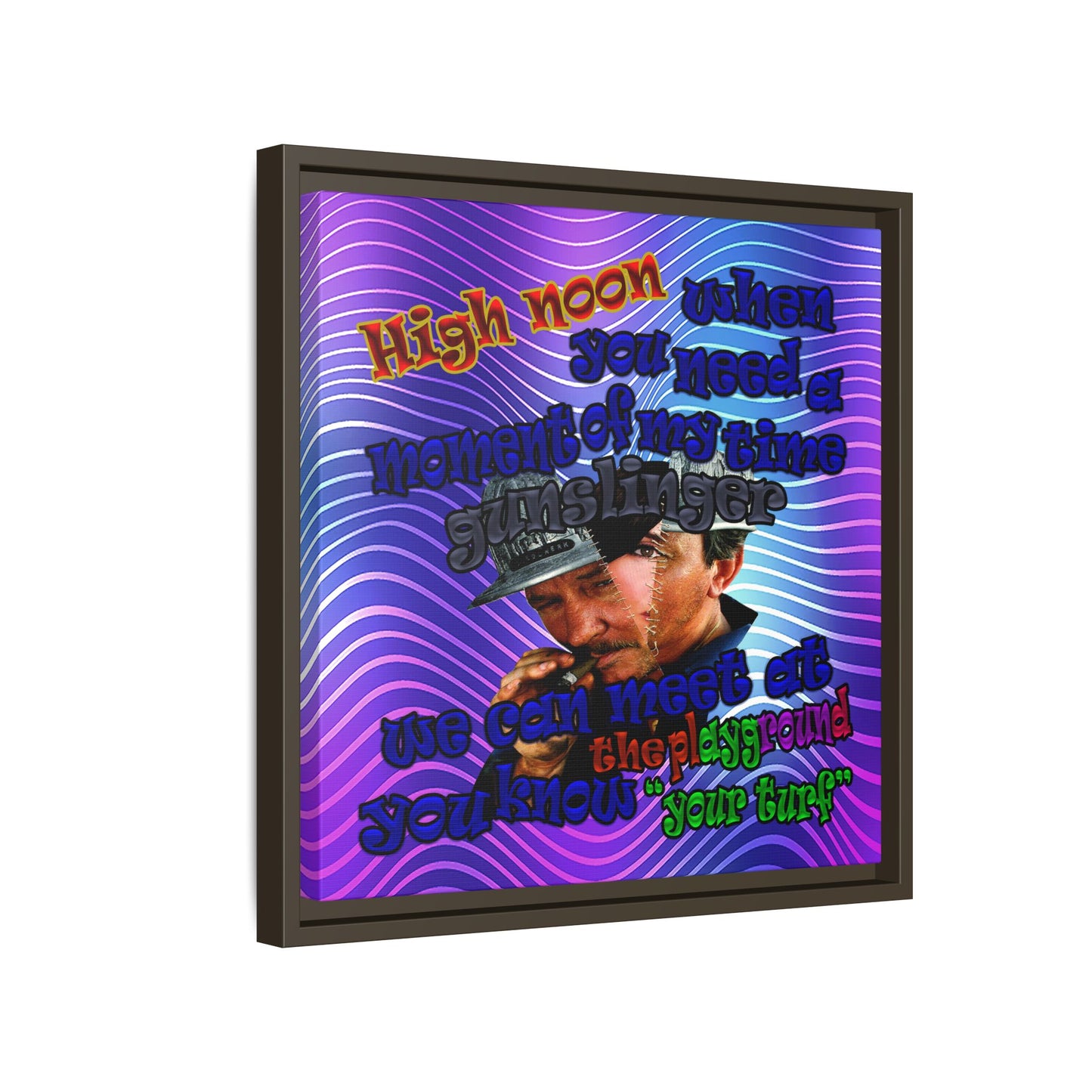 high noon - framed canvas art (purple wave)