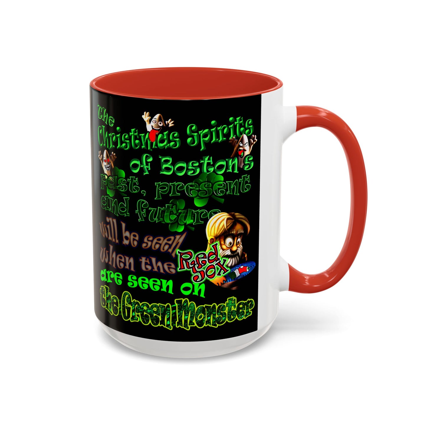 christmas spirits of boston - Accent Mug (black)