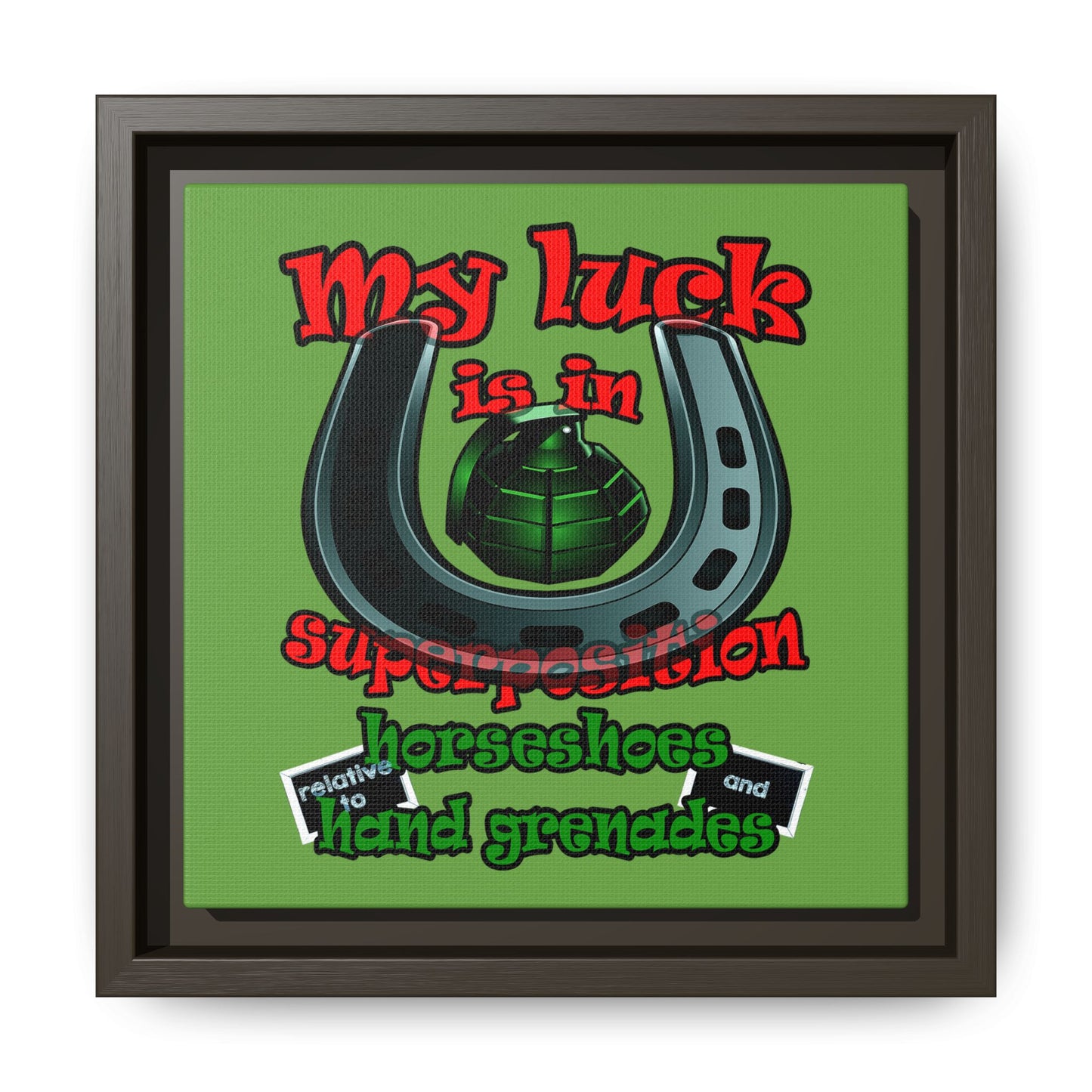my luck - framed canvas art (green)