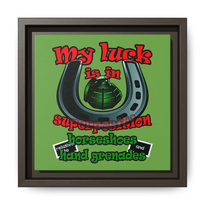 my luck - framed canvas art (green)