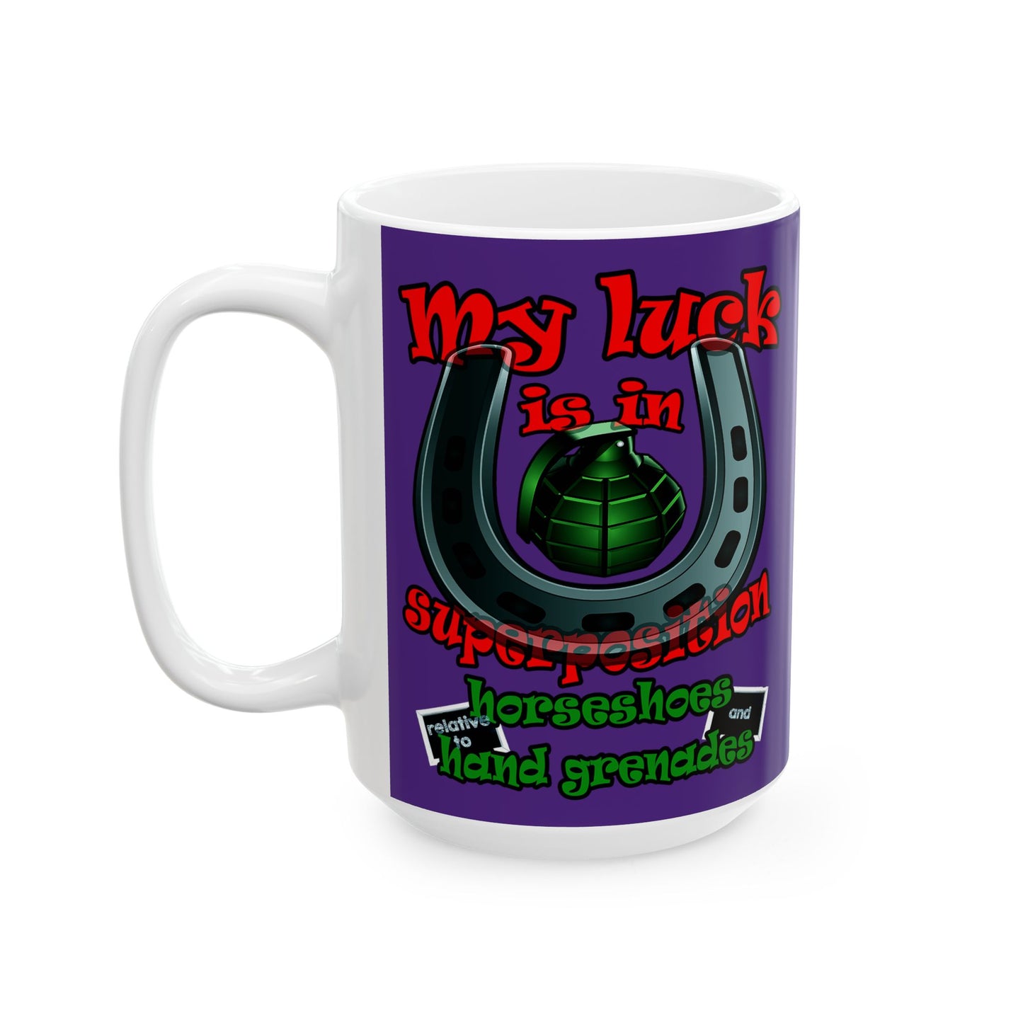 my luck - White Mug (purple)