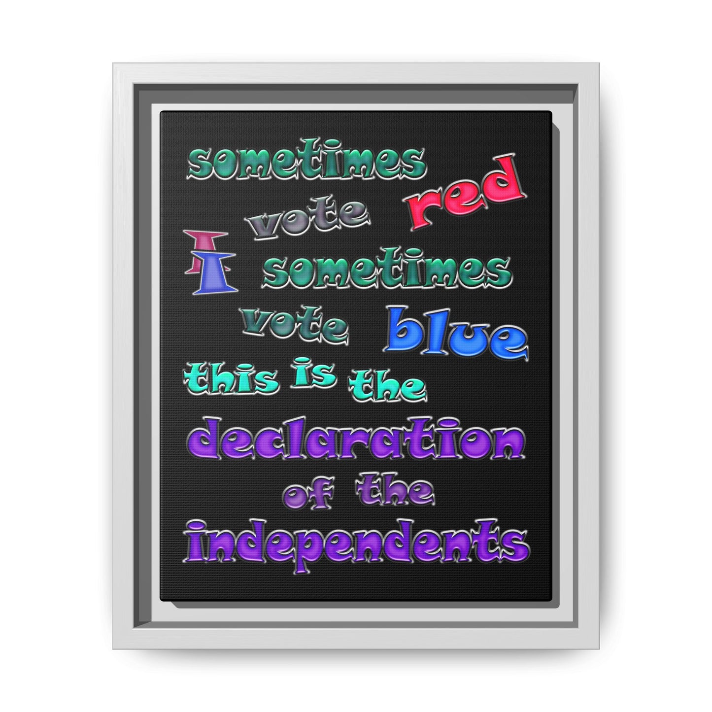 declaration of the independents - framed canvas art (black)
