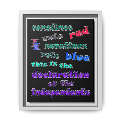 declaration of the independents - framed canvas art (black)