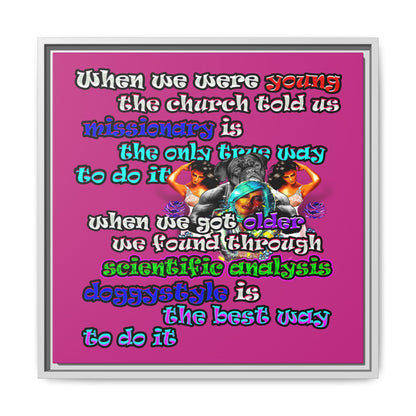 doggystyle - framed canvas art (pink)