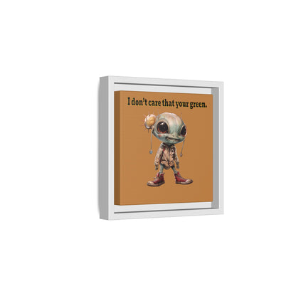 I don't care that your green - framed canvas art (light brown)