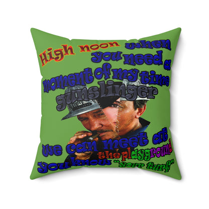 high noon - Spun Polyester Square Pillow - (green)