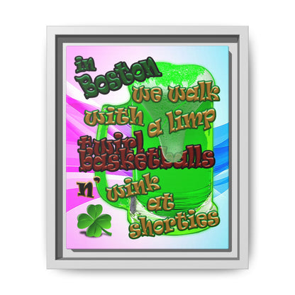 celtics logo - framed canvas art (light blue-pink wave)