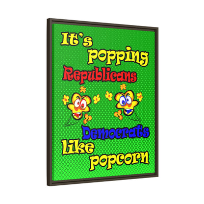 popping like popcorn - framed canvas art (logo green)