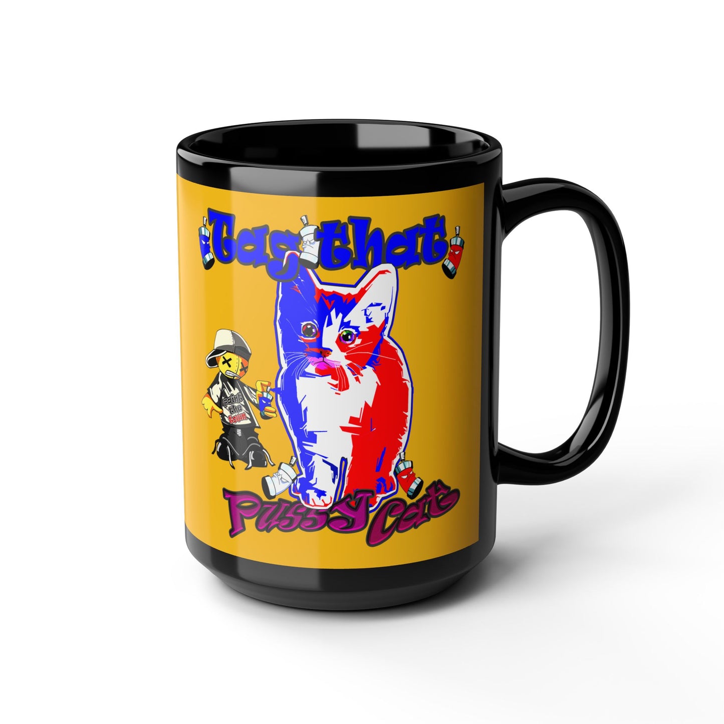 tag that - Black Mug (yellow)