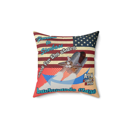 shoot for the stars - Faux Suede Square Pillow - (yellow-orange wave)