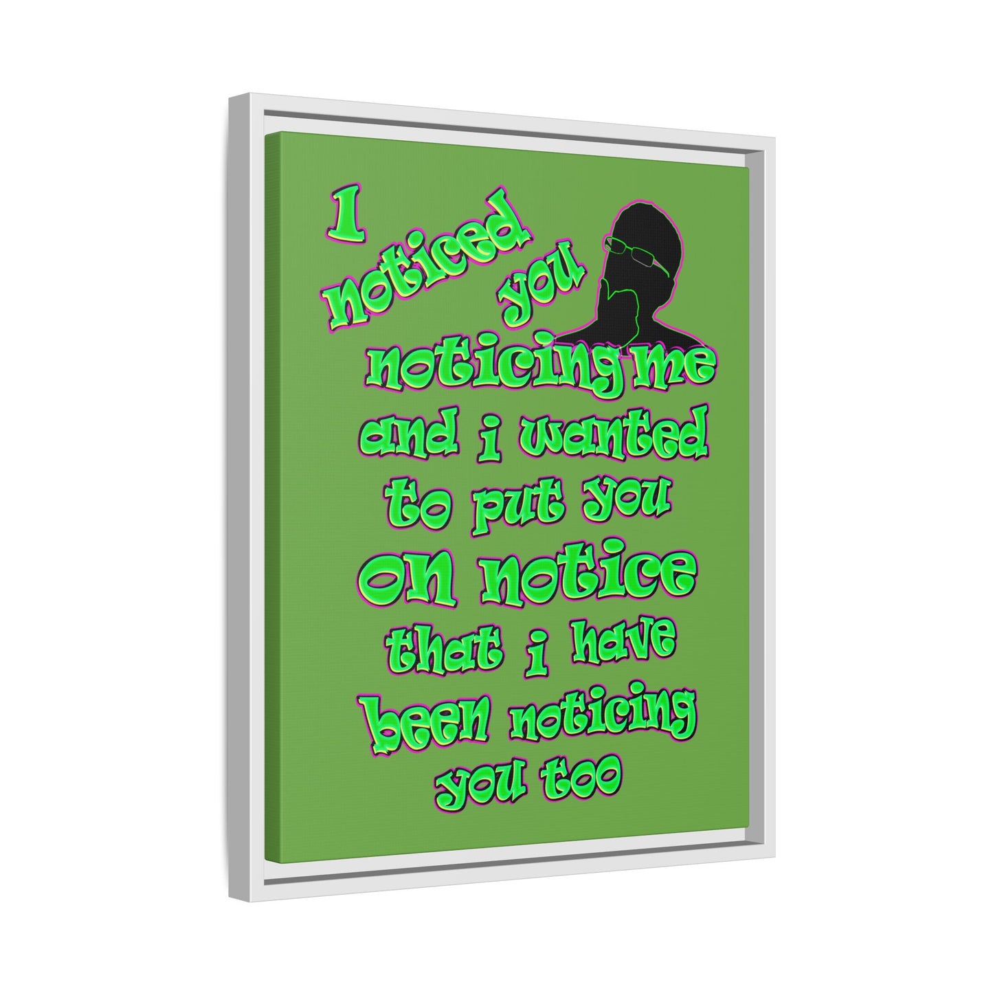 noticed you noticing - framed canvas art (green)