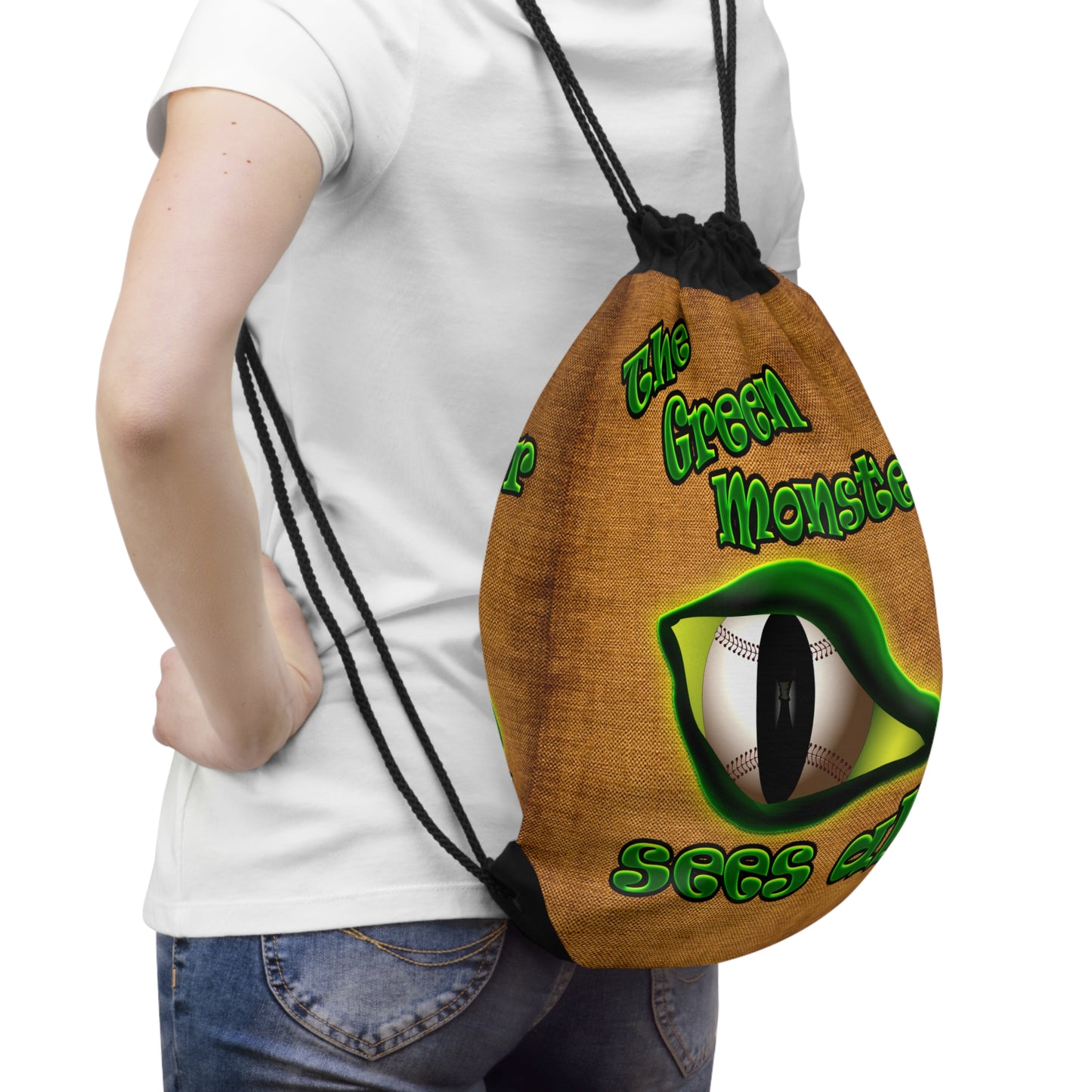 green monster - Drawstring Bag (dichromatic brown papyrus)