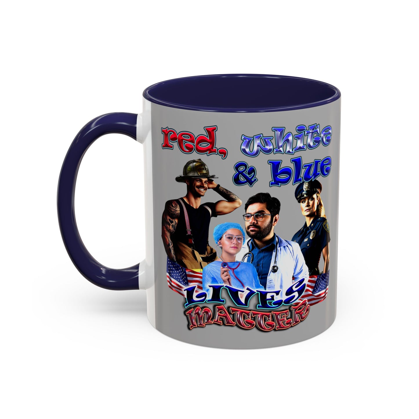 rw&b lives matter - Accent Mug (light grey)