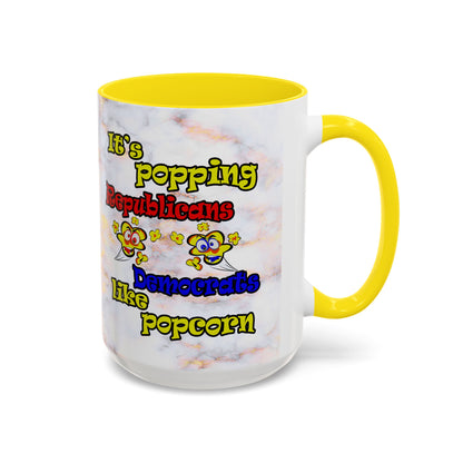 popping like popcorn - Accent Mug (white marble)