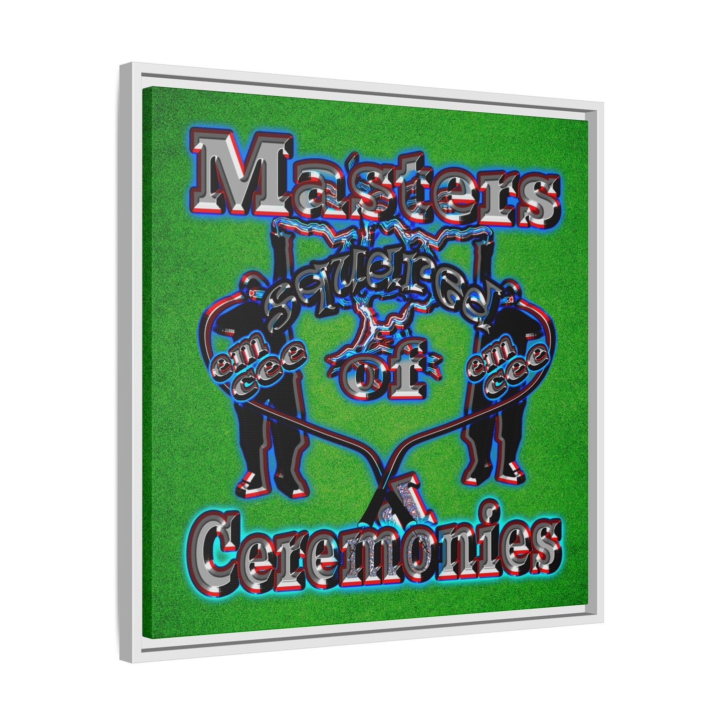em cee squared - framed canvas art (green turf)