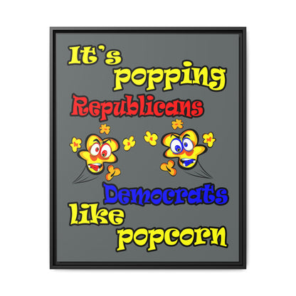 popping like popcorn - framed canvas art (dark grey)